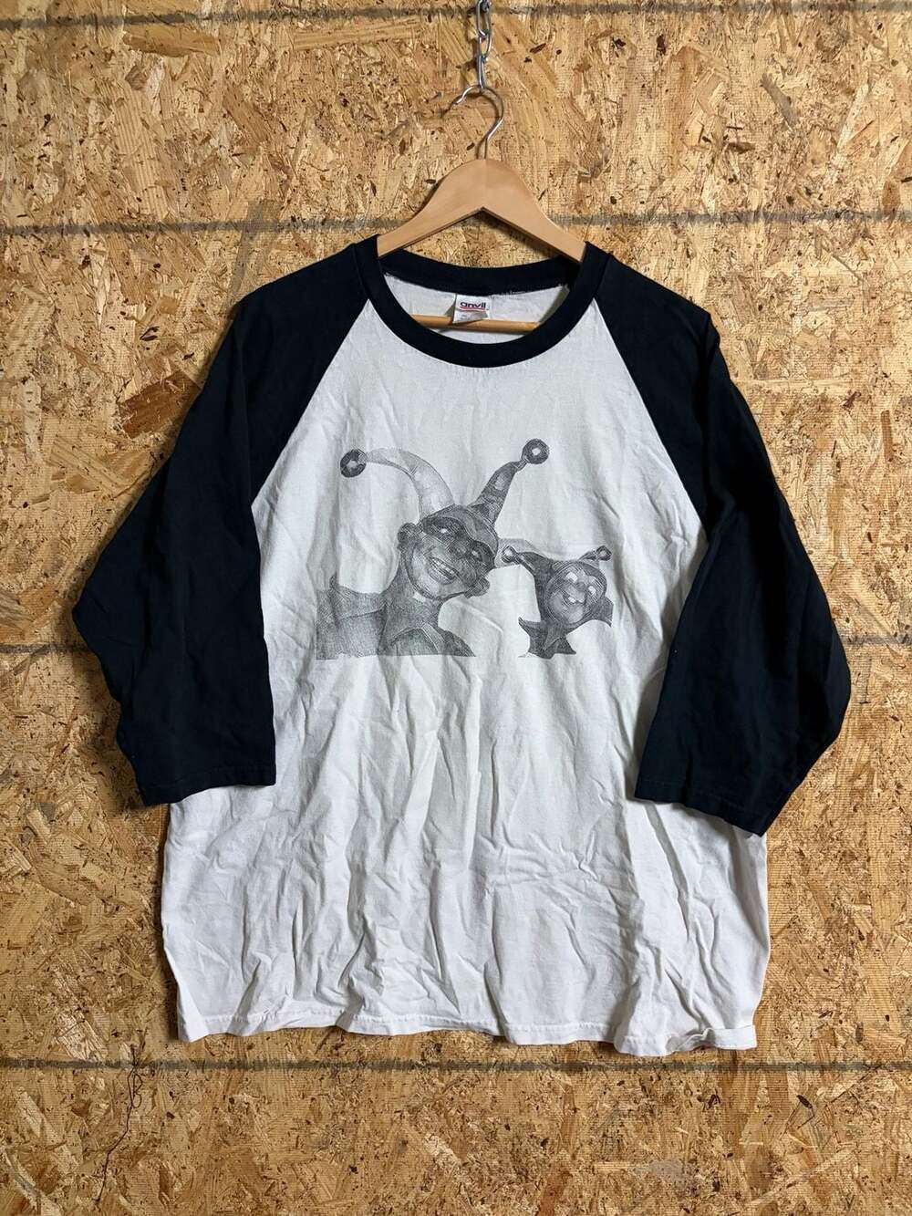 Raglan 3/4 Sleeve Tee Shirt Sz L Medium